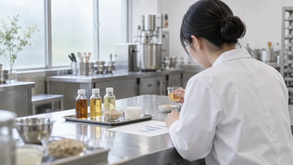 食品・飲料の研究開発を描いたAI生成イメージ。実際の顧客施設ではありません